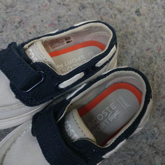 Lacoste Boat Shoes Baby Size 5.5C Boys Sneakers Canvas Gray BlueSummer Beach - Picture 4 of 9